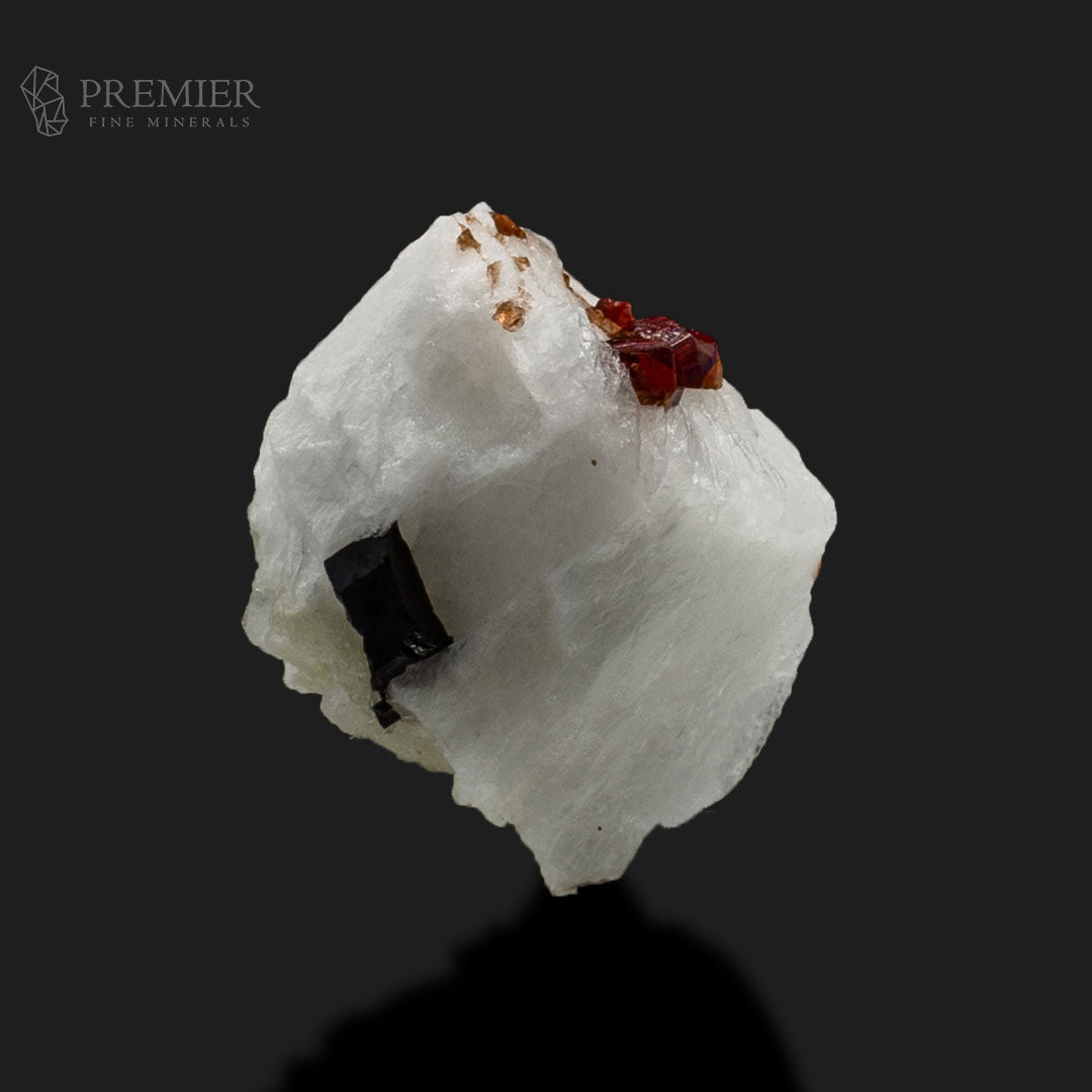 Spessartine Garnet & Schorl Tourmaline on Feldspar – Skardu Pakistan