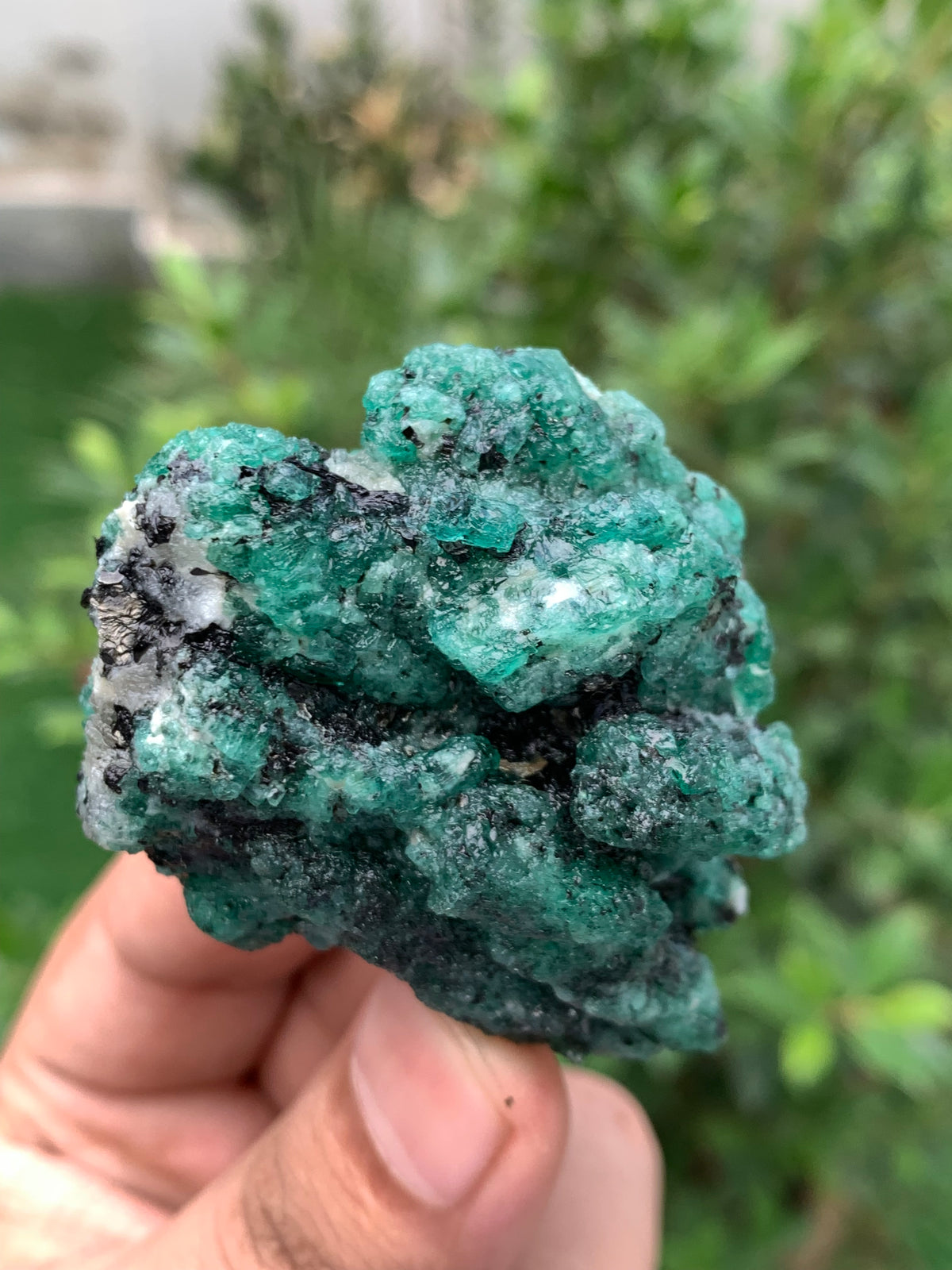 Natural Green Emerald on Matrix from Chitral Pakistan – Rough Emerald Cluster Specimen – Collector Mineral – 86g