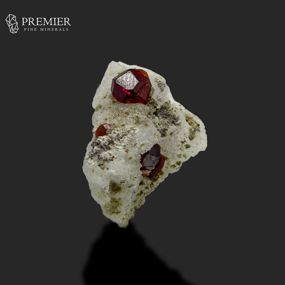 Rhodolite Garnet Crystals on Feldspar Specimen – Skardu