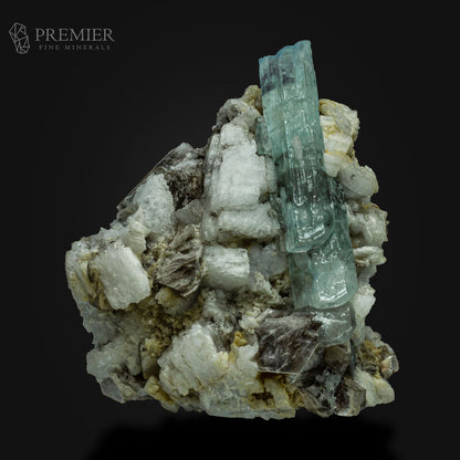 Aquamarine Crystal with Mica & Feldspar