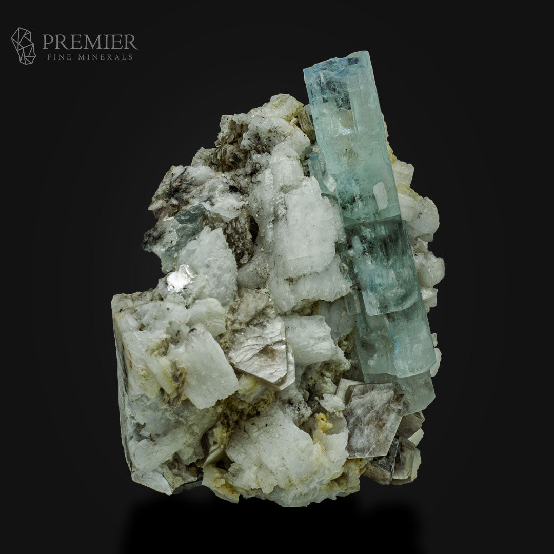 Aquamarine Crystal with Mica & Feldspar