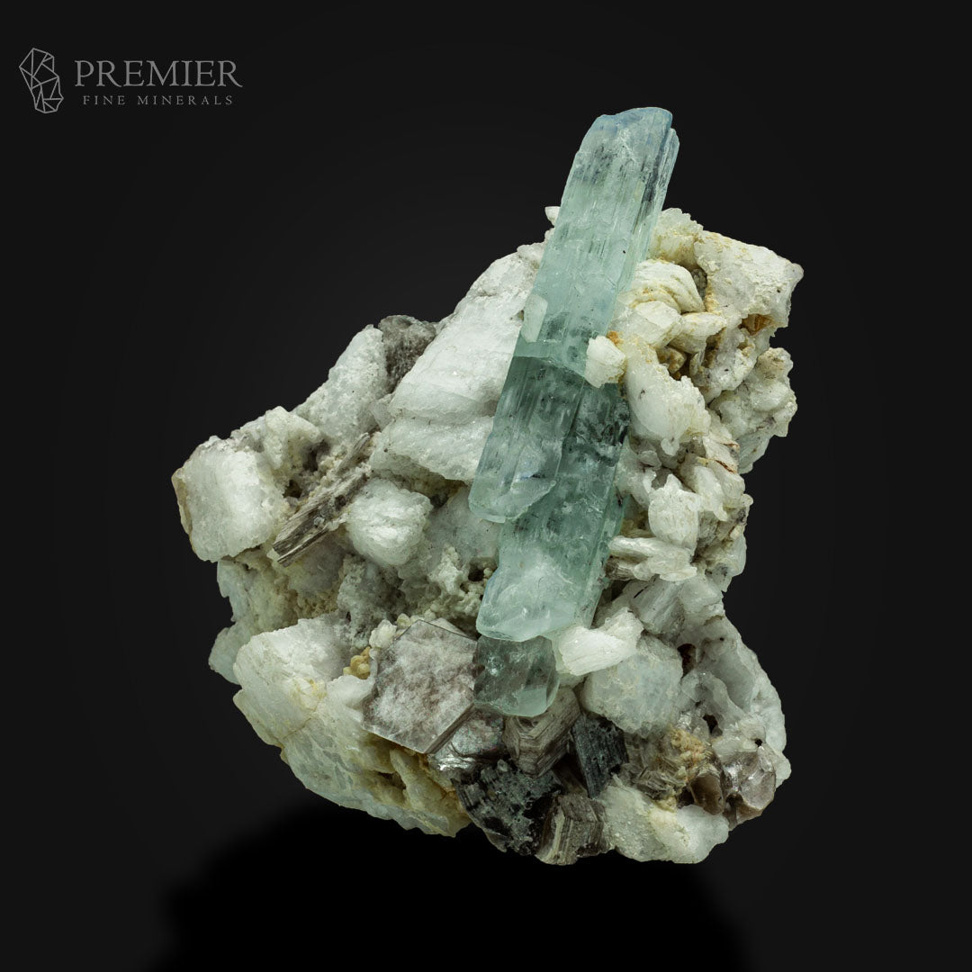 Aquamarine Crystal with Mica & Feldspar