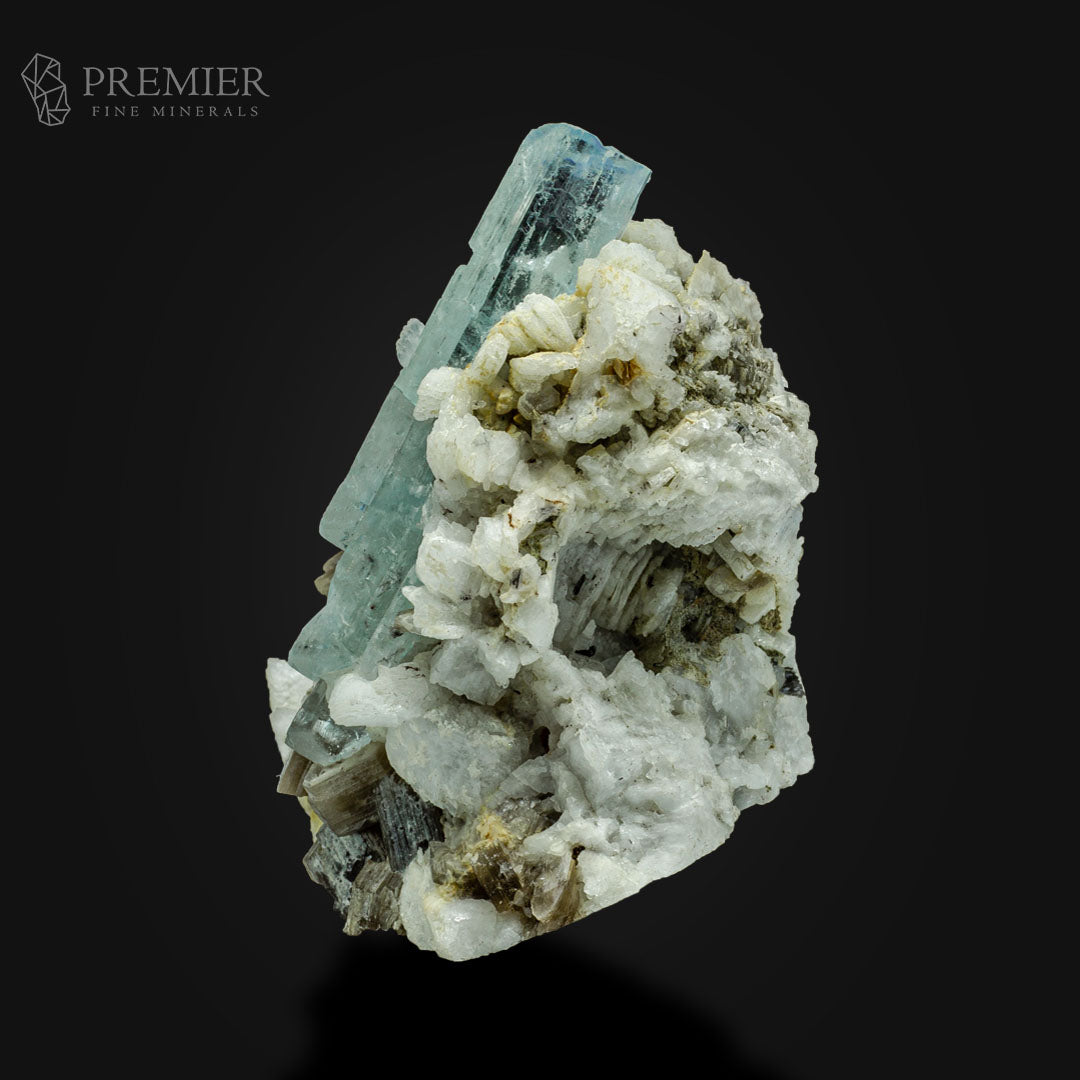 Aquamarine Crystal with Mica & Feldspar