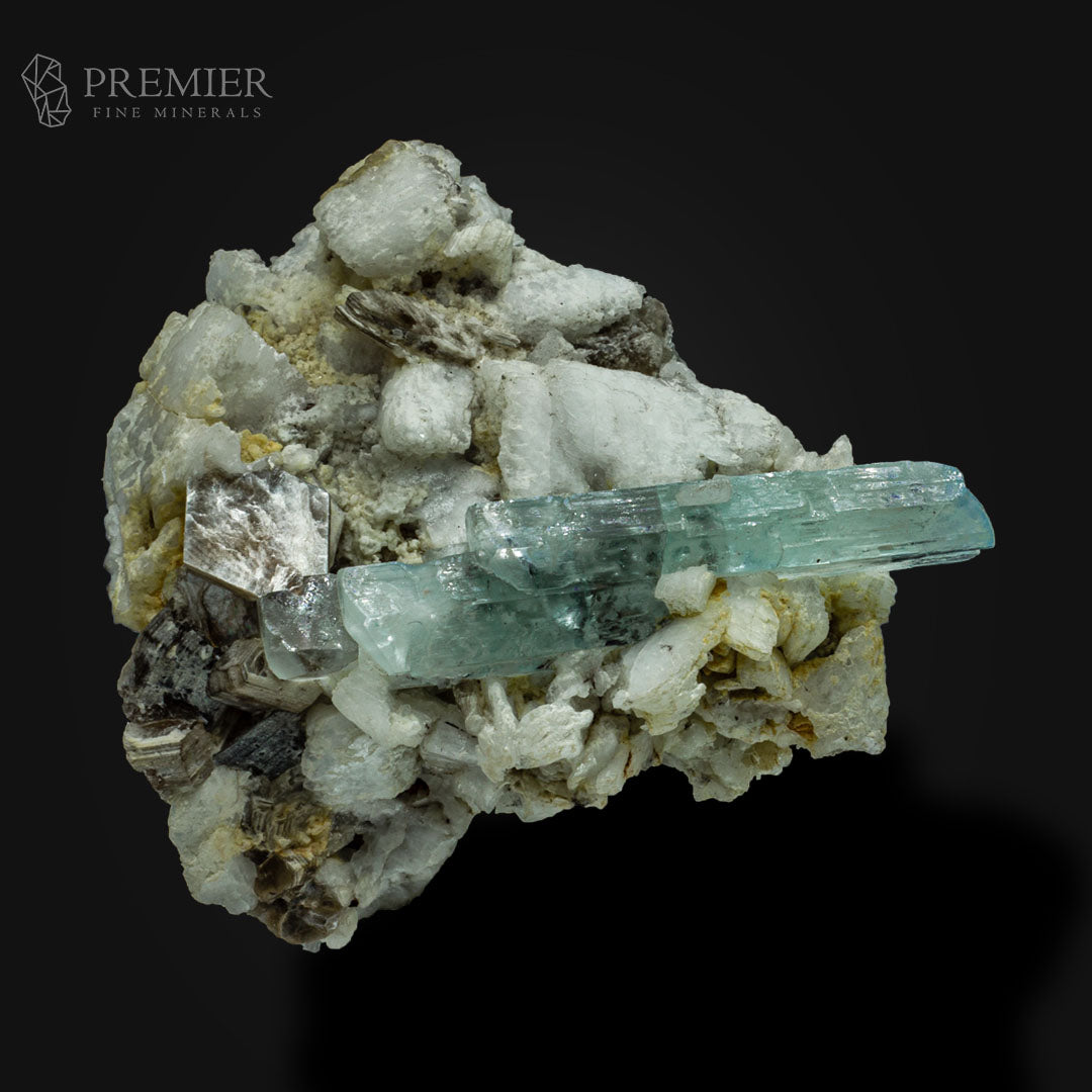 Aquamarine Crystal with Mica & Feldspar