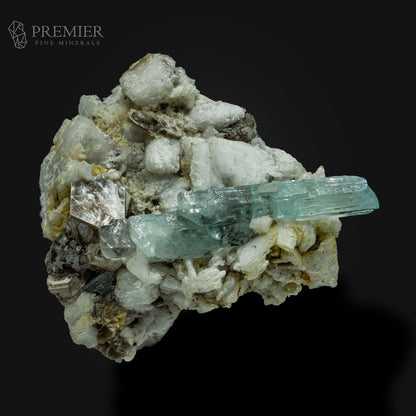 Aquamarine Crystal with Mica & Feldspar