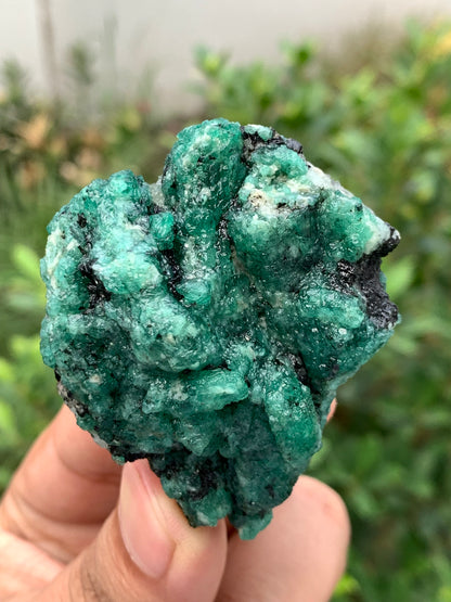 Natural Green Emerald on Matrix from Chitral Pakistan – Rough Emerald Cluster Specimen – Collector Mineral – 86g