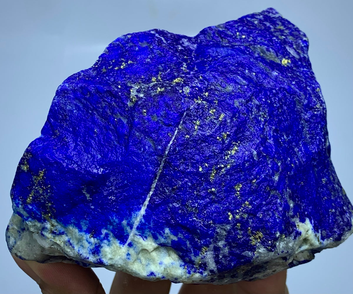 Raw Blue Lapis Lazuli Crystal Specimen with Gold Pyrite Star’s