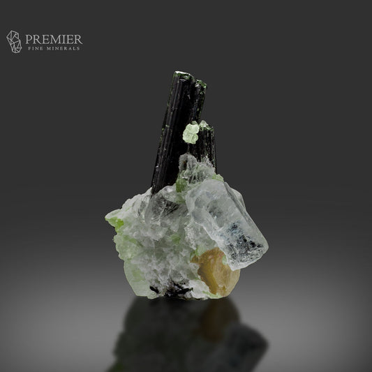 GreenCap Tourmaline with DT Aquamarine, Mica & Quartz –  Pakistan