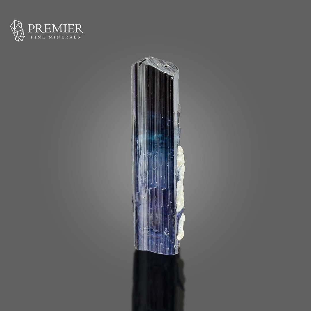 Indicolite Tourmaline Crystal with Matrix Inclusion – Afghanistan
