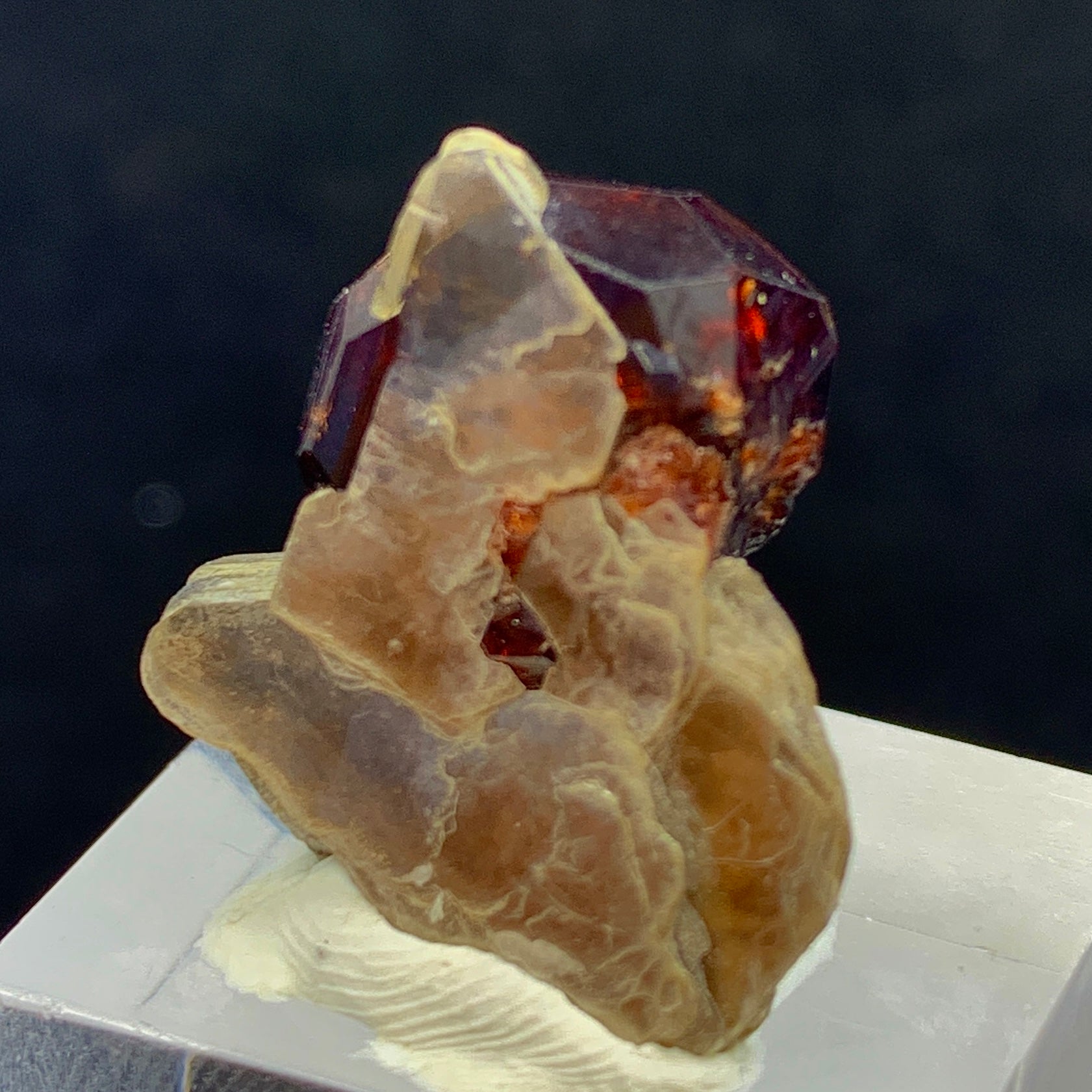 Almandine Garnet, Garnet on Muscovite, Skardu Pakistan, Muscovite Matrix, Garnet Crystal, Red Garnet, Mineral Specimen, Collector Crystal, Root Chakra, Pakistan Gemstone