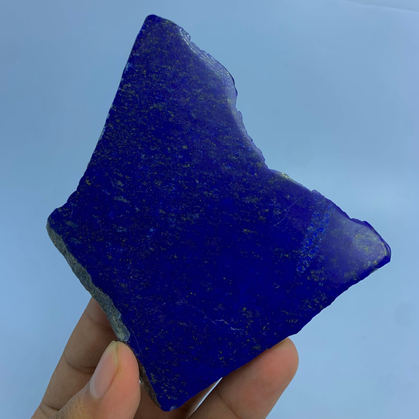 Lapis Lazuli Slab, 550 Carats, Afghan Lapis, AAA Grade, Polished Slice, Pyrite Inclusion, Royal Blue, Third Eye Chakra, Collector Gem, Display Mineral, Wisdom Stone, Afghan Origin, Investment Stone