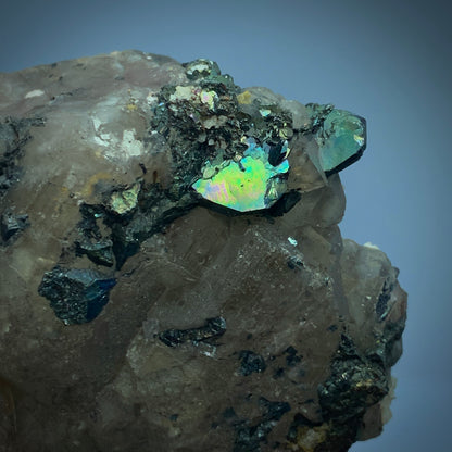 Smoky Quartz, Hematite Crystals, Quartz Cluster, 312 Carat, Terminated Quartz, Iridescent Mineral, Rainbow Quartz, Collector Grade, Grounding Stone, Root Chakra