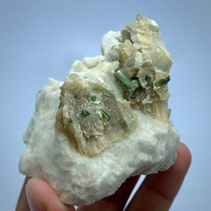 Tourmaline, Muscuvite, mica, green tourmaline, feldspar