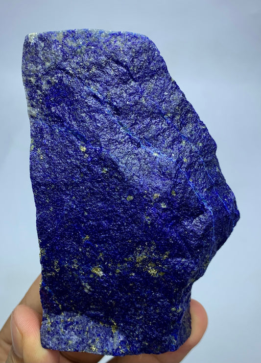 366g raw Lapis Lazuli specimen from Badakhshan
Elongated Lapis Lazuli specimen with golden Pyrite
