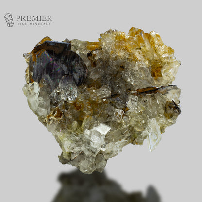 Brookite Crystals on Quartz Cluster from Pakistan