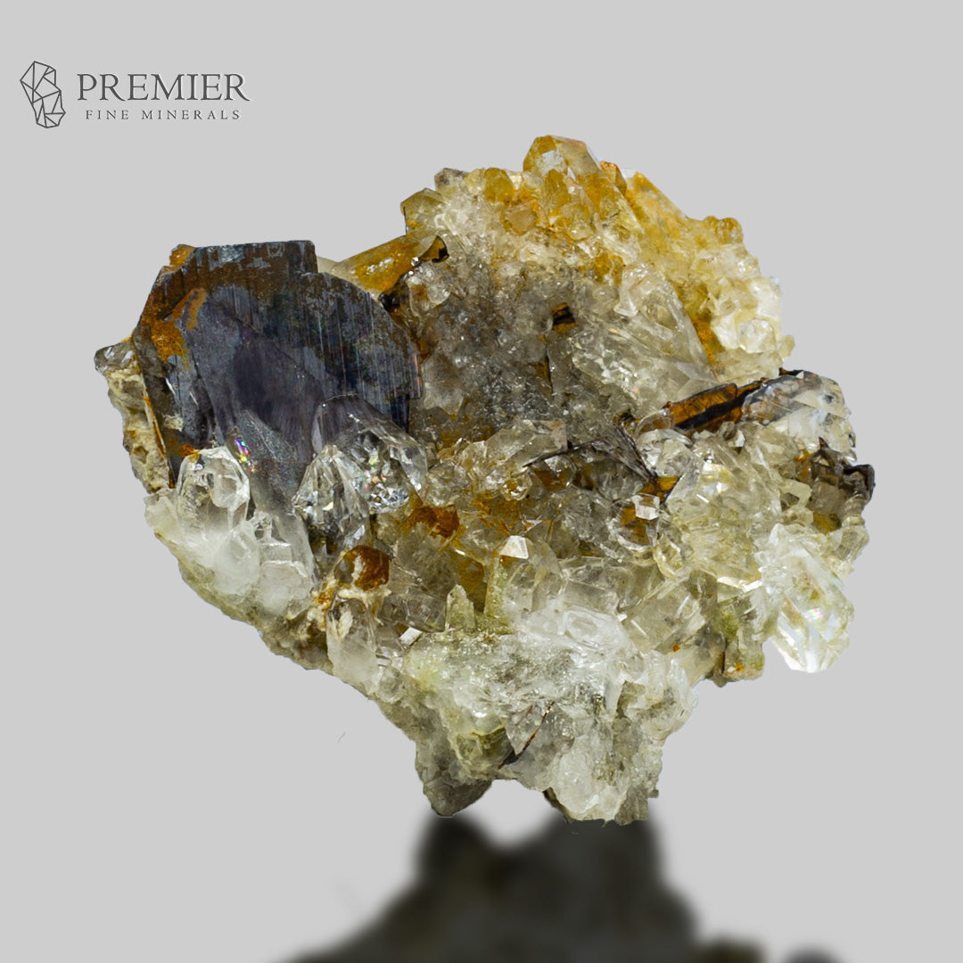Brookite Crystals on Quartz Cluster from Pakistan