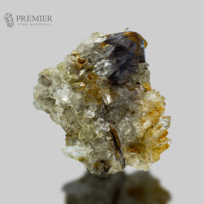 Brookite Crystals on Quartz Cluster from Pakistan