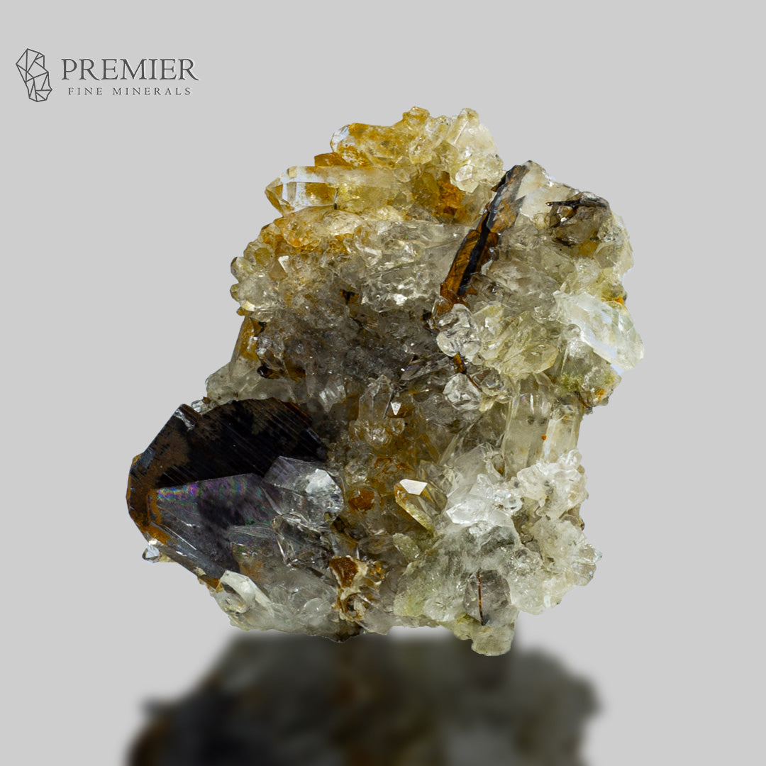 Brookite Crystals on Quartz Cluster from Pakistan