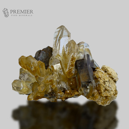 Brookite Crystal Inclusions in Quartz Cluster - Pakistan