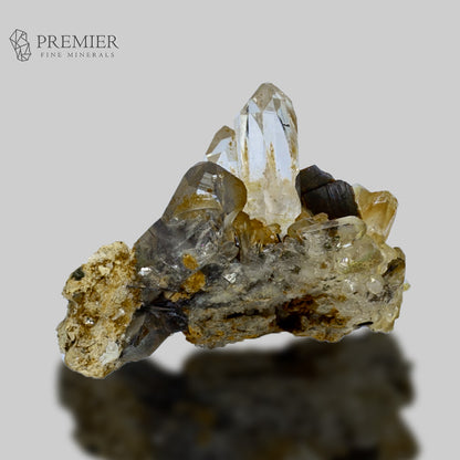 Brookite Crystal Inclusions in Quartz Cluster - Pakistan
