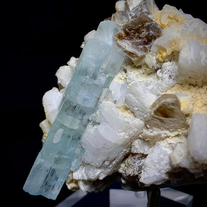 Aquamarine Crystal, Beryl in Matrix, Pakistan Mineral, Throat Chakra, Feldspar, Mica, Pegmatite Mineral, Collector Specimen, Investment Stone, Aesthetic Cluster, Natural Matrix