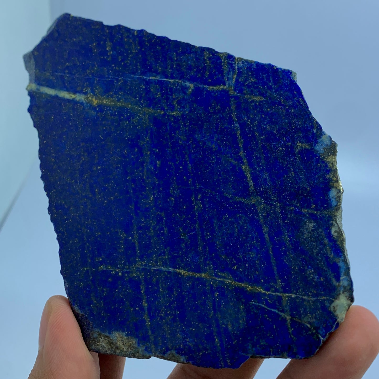 Lapis Lazuli Slab, 602 Carats, Royal Blue, Golden Pyrite, Polished Slice, Royal Mineral, Third Eye Chakra, Collector Gem, Display Mineral, Wisdom Stone, Investment Stone, Afghanistan Lapis, Crystal Dimensions
