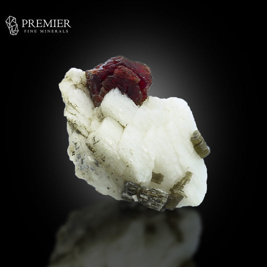 Etched Spessartine Garnet with Mica on Feldspar – Skardu Pakistan