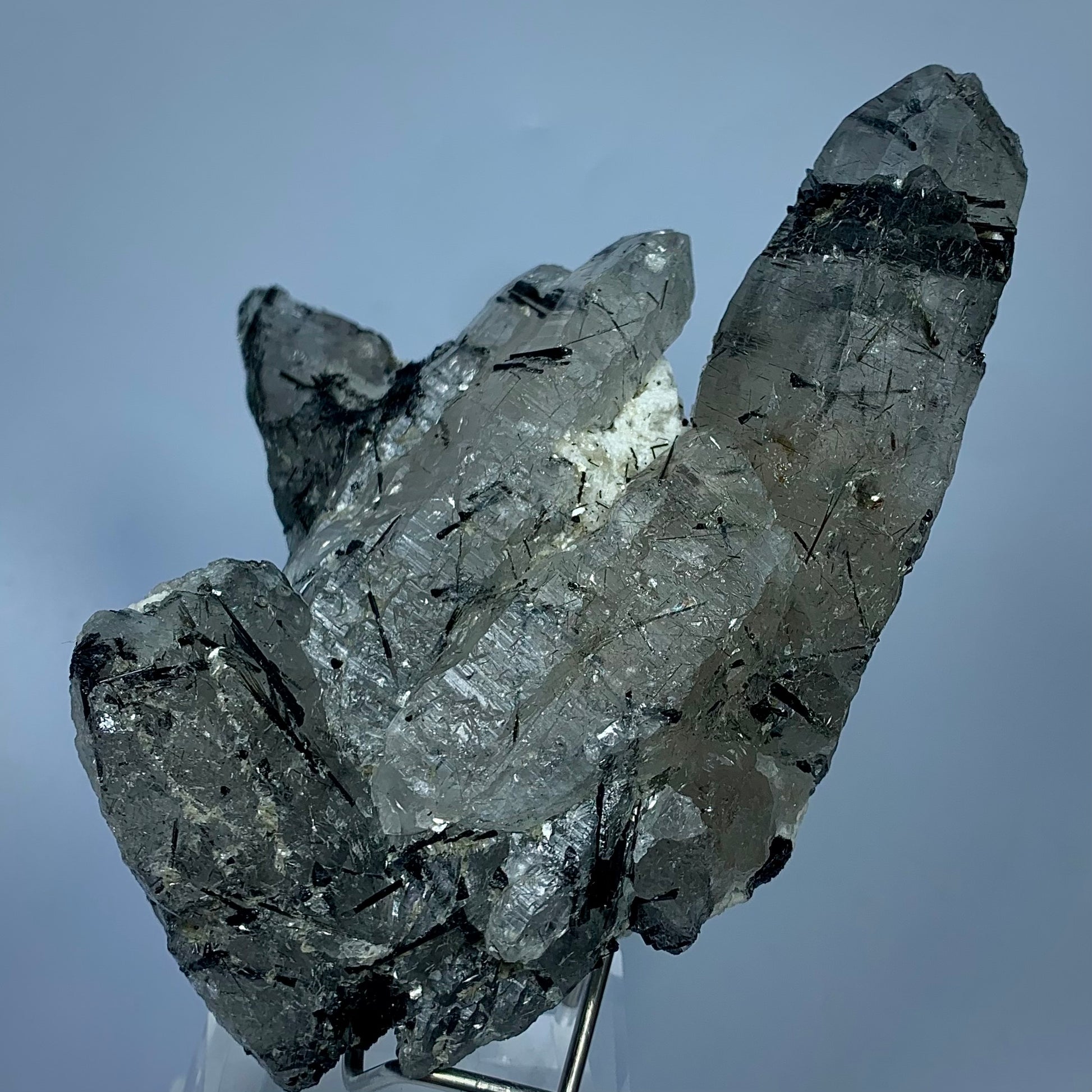 Schorl Quartz, Tourmalinated Quartz, Afghanistan Mineral, Protection Crystal, Grounding Stone, Quartz Cluster, Collector Specimen, Needle Inclusions, Investment Grade