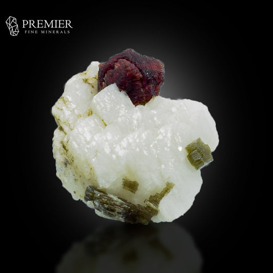 Etched Spessartine Garnet with Mica on Feldspar – Skardu Pakistan