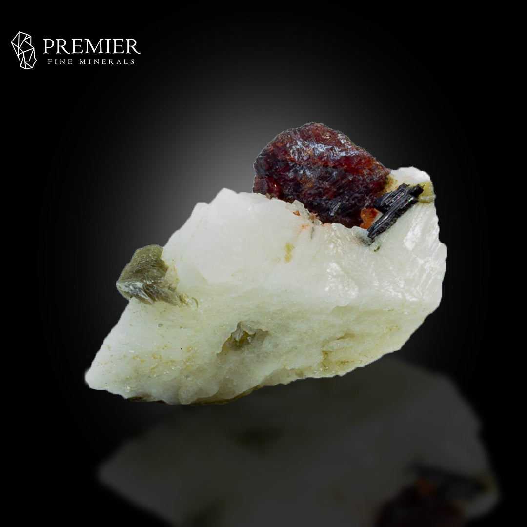 Etched Spessartine Garnet with Mica on Feldspar – Skardu Pakistan