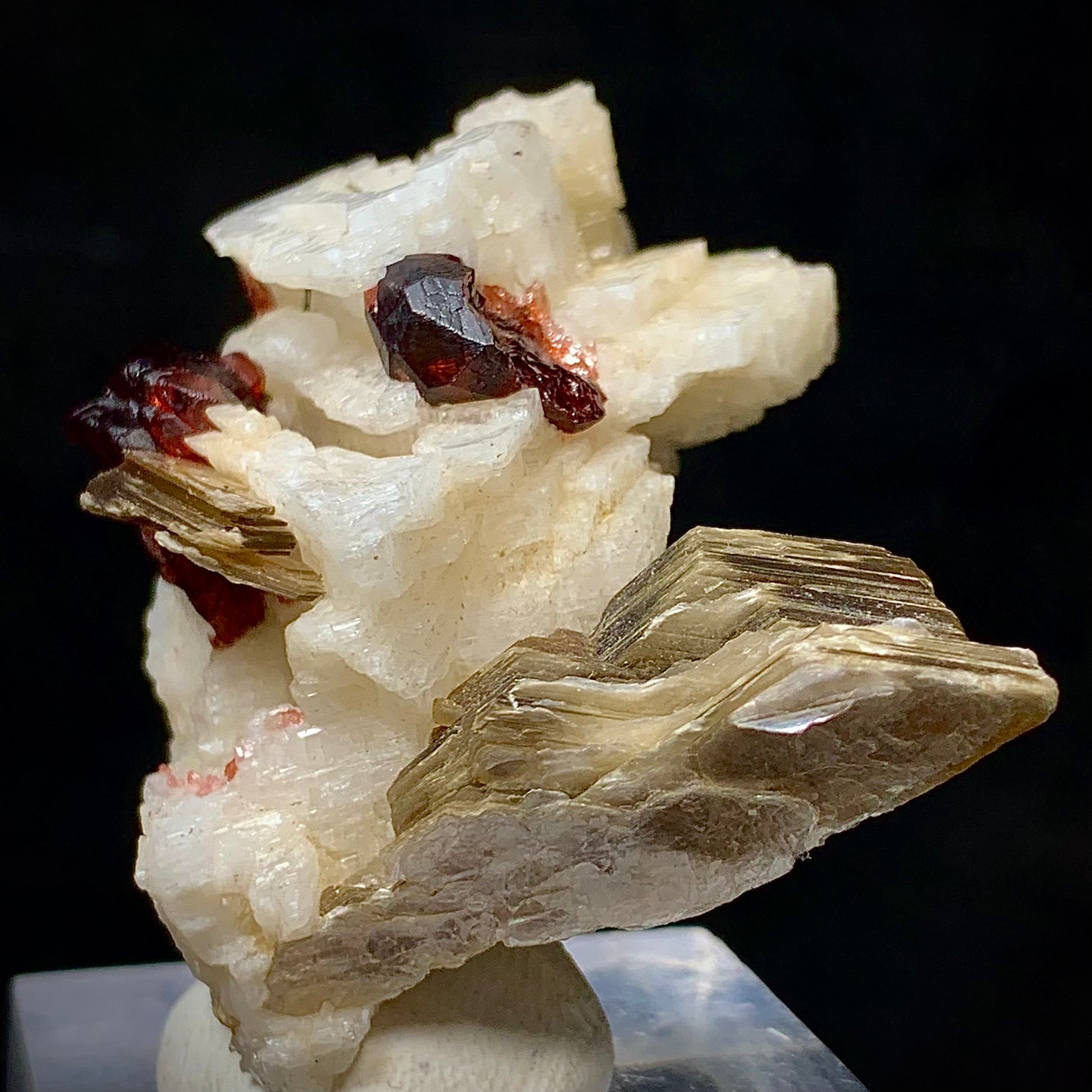Rhodolite Garnet, Garnet in Matrix, Pakistan Mineral, Heart Chakra, Feldspar, Mica, Pegmatite Mineral, Collector Specimen, Miniature Specimen, Gemstone Crystal, Mineral Association