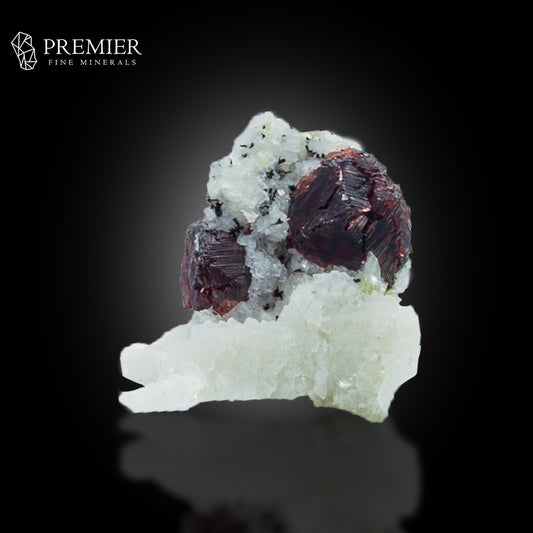 Etched Garnet Crystals on Feldspar – Pakistan Thumbnail