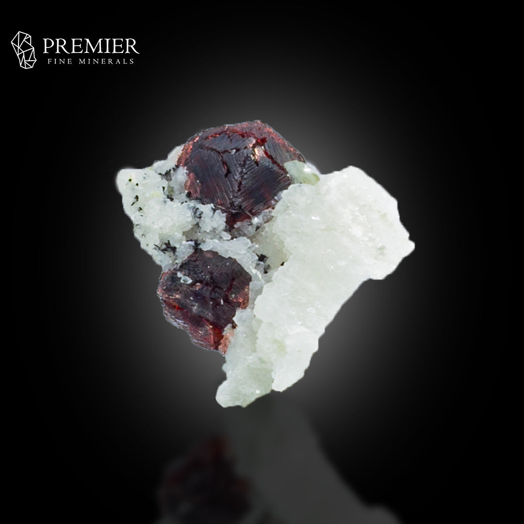 Etched Garnet Crystals on Feldspar – Pakistan Thumbnail