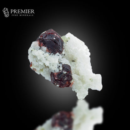 Etched Garnet Crystals on Feldspar – Pakistan Thumbnail
