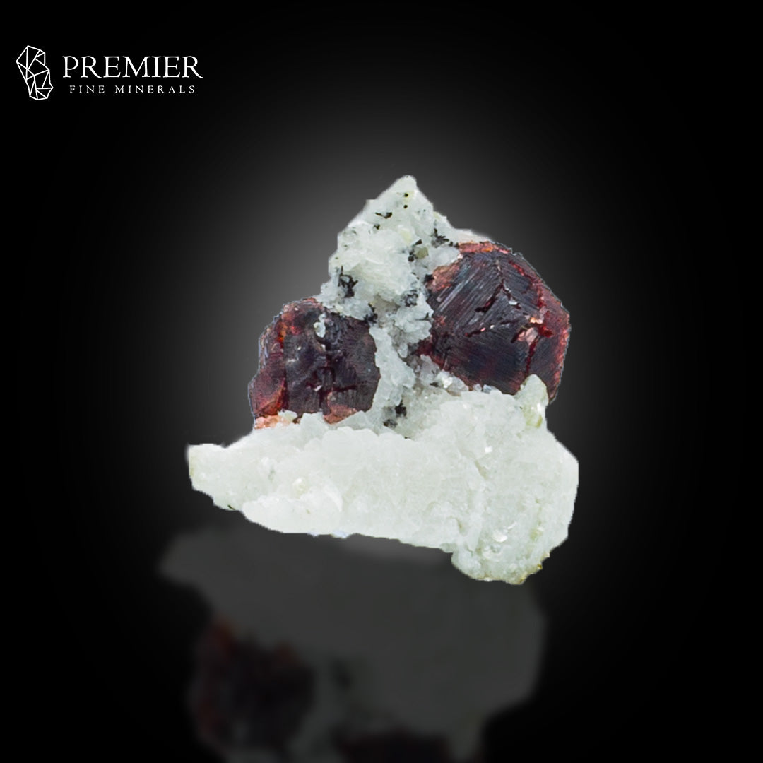 Etched Garnet Crystals on Feldspar – Pakistan Thumbnail