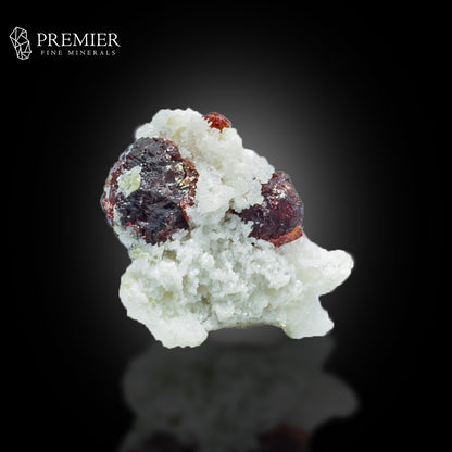 Etched Garnet Crystals on Feldspar – Pakistan Thumbnail