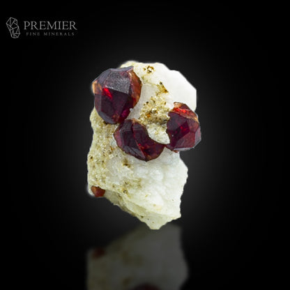 Red Garnet Crystals on Feldspar – Pakistan Thumbnail