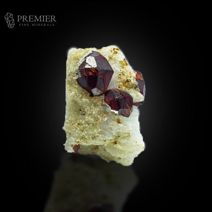 Red Garnet Crystals on Feldspar – Pakistan Thumbnail
