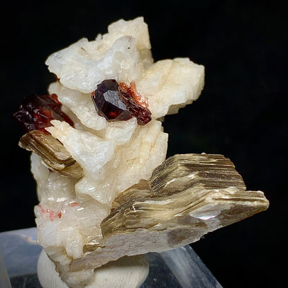 Rhodolite Garnet, Garnet in Matrix, Pakistan Mineral, Heart Chakra, Feldspar, Mica, Pegmatite Mineral, Collector Specimen, Miniature Specimen, Gemstone Crystal, Mineral Association