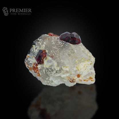 Almandine Garnet & Black Tourmaline on Quartz – Pakistan