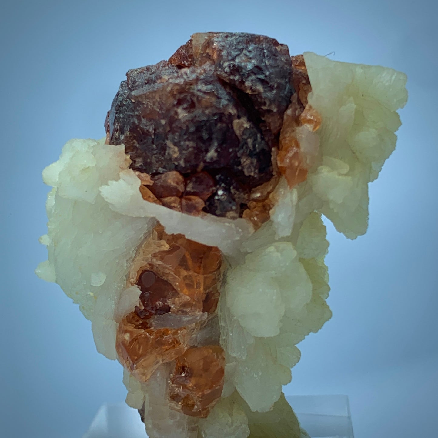 Rhodolite Garnet, Garnet Crystals, 215 Carats, Mushroom Crystal, Feldspar Matrix, Pakistan Mineral, Pink Garnet, Collector Specimen, Aesthetic Cluster, Heart Chakra, Pegmatite Mineral, Unique Mineral, Crystal Dimensions