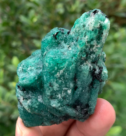 Natural Green Emerald on Matrix from Chitral Pakistan – Rough Emerald Crystal Cluster – Collector Mineral Specimen – 83g