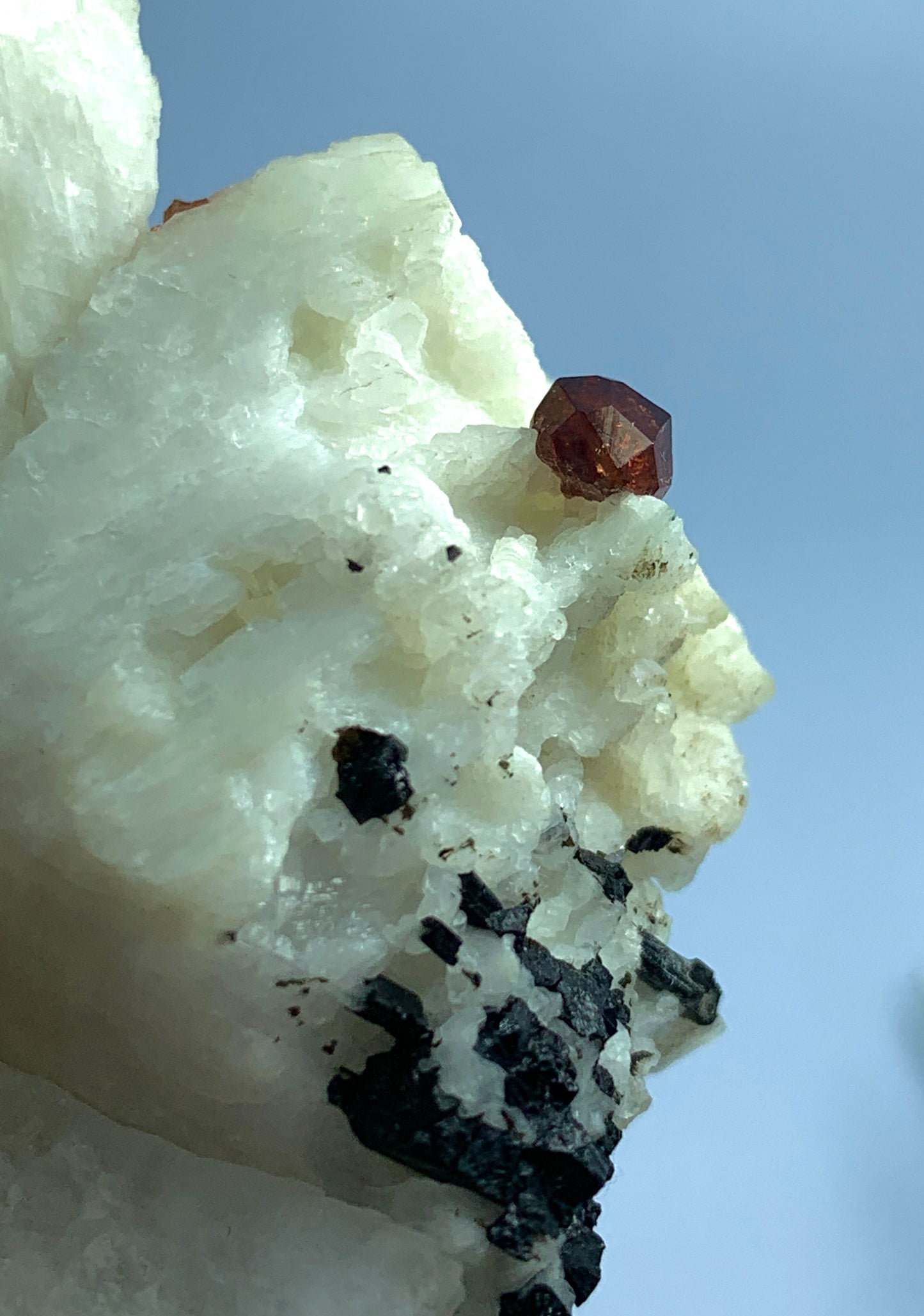 Red Garnet, Black Tourmaline, Feldspar Matrix, Tourmaline Garnet, Pakistan Specimen, Raw Crystal, Mineral Cluster, Collector Grade, Protection Crystal, Garnet on Matrix