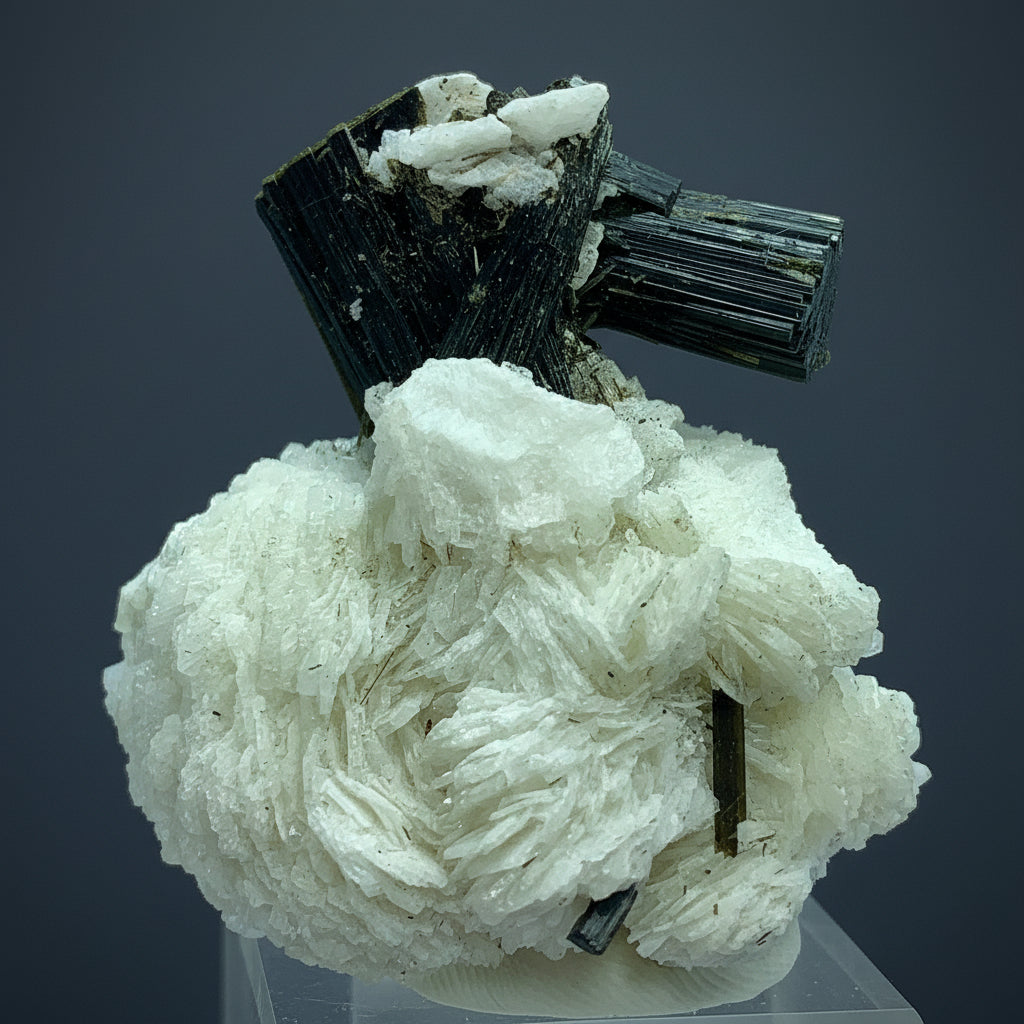 Green Cap Tourmaline, 479 Carat, Tourmaline in Albite, Pakistan Crystal, Albite Matrix, Tourmaline Specimen, Collector Crystal, Color Zone Tourmaline, Raw Tourmaline, Gemstone on Matrix