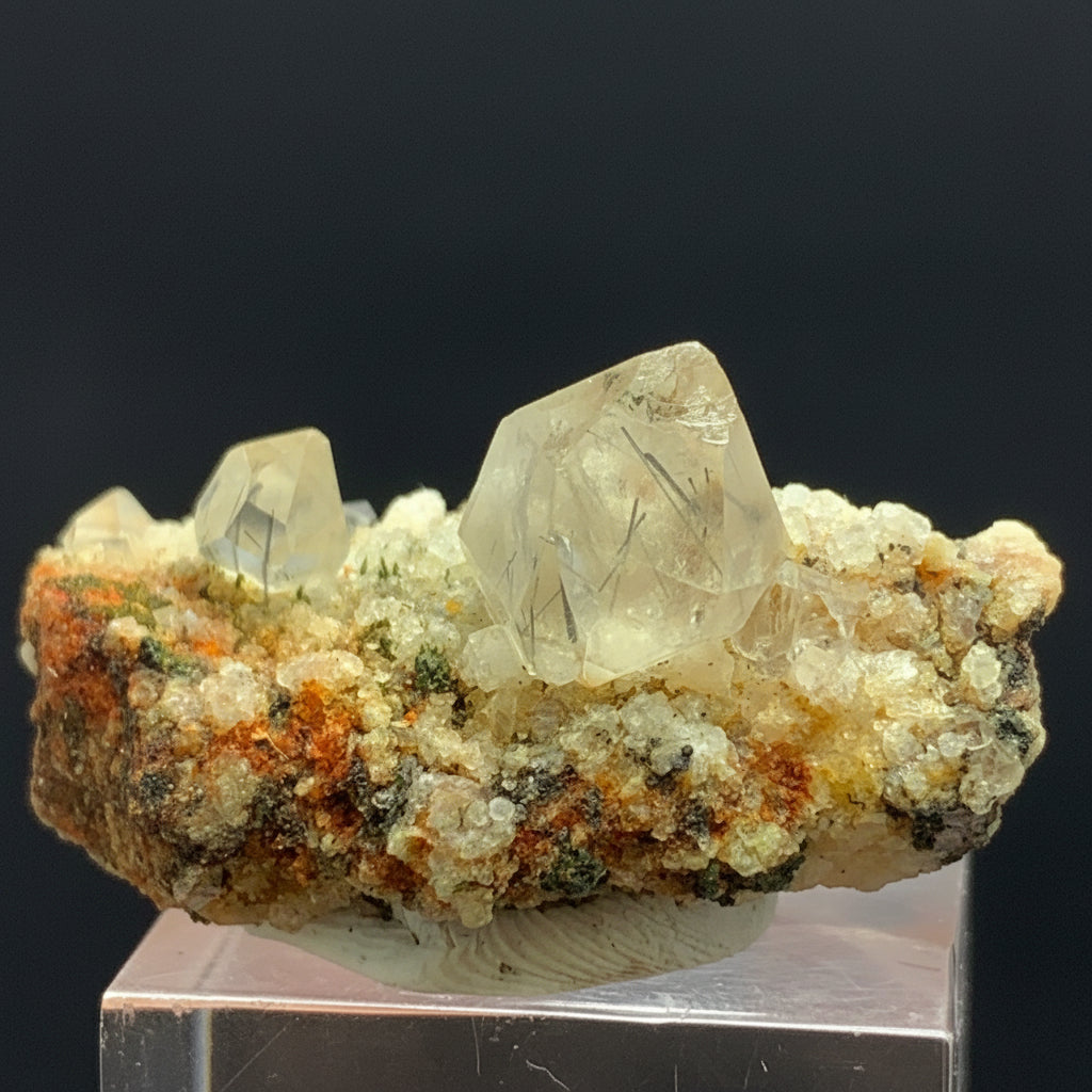 Rutile Quartz, Zagi Mine, Diamond Quartz, Lepidolite Matrix, 95 Carat, Pakistan Specimen, Terminated Rutile, Rare Mineral, Collector Specimen, Zagi Crystal