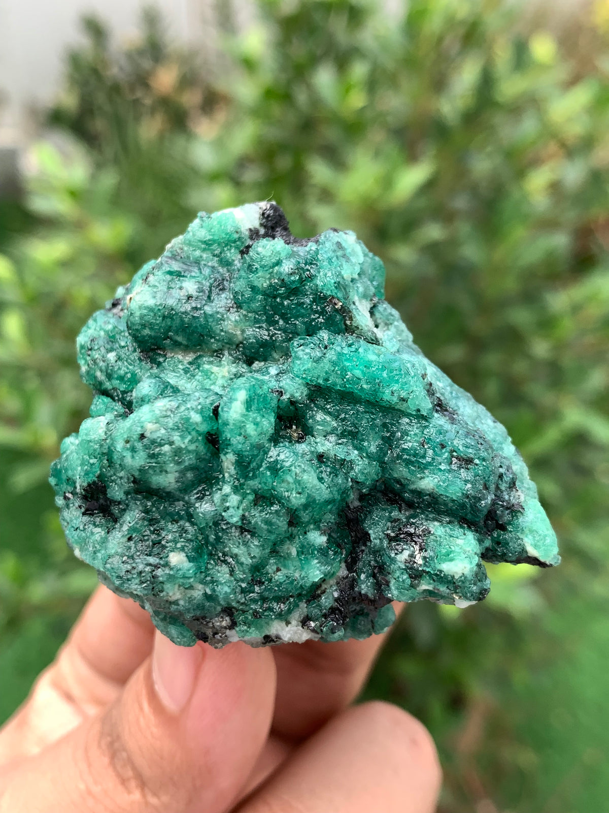 Natural Green Emerald on Matrix from Chitral Pakistan – Rough Emerald Cluster Specimen – Collector Mineral – 86g