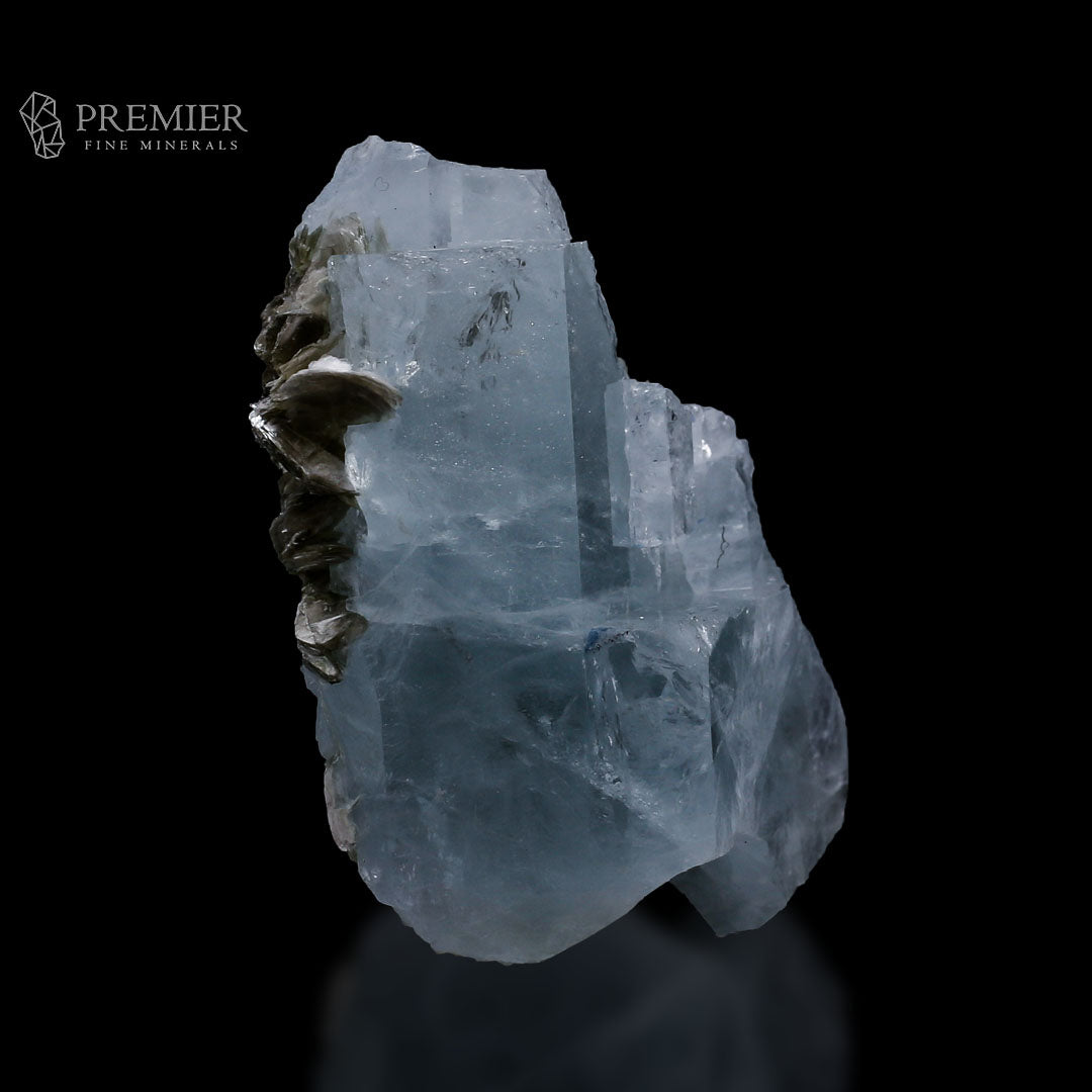 Aquamarine, Beryl, Etched Crystal, Muscovite, Mica, Combination Specimen, 670 Carats, 134 Grams, Pakistan Mineral, Raw Crystal, Collector Grade, Unique Habit, Step Crystals