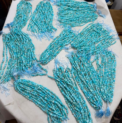 Natural Blue Aragonite handmade Beaded Necklace - Genuine Tumbled Gemstone Beads | Premier Fine Minerals