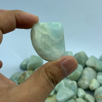 Aquamarine Tumbled, 300 Carat, Blue Aquamarine, Polished Crystal, Pakistan Gemstone, Healing Stone, Palm Stone, Meditation Stone, Blue Beryl, Throat Chakra, Crystal Specimen