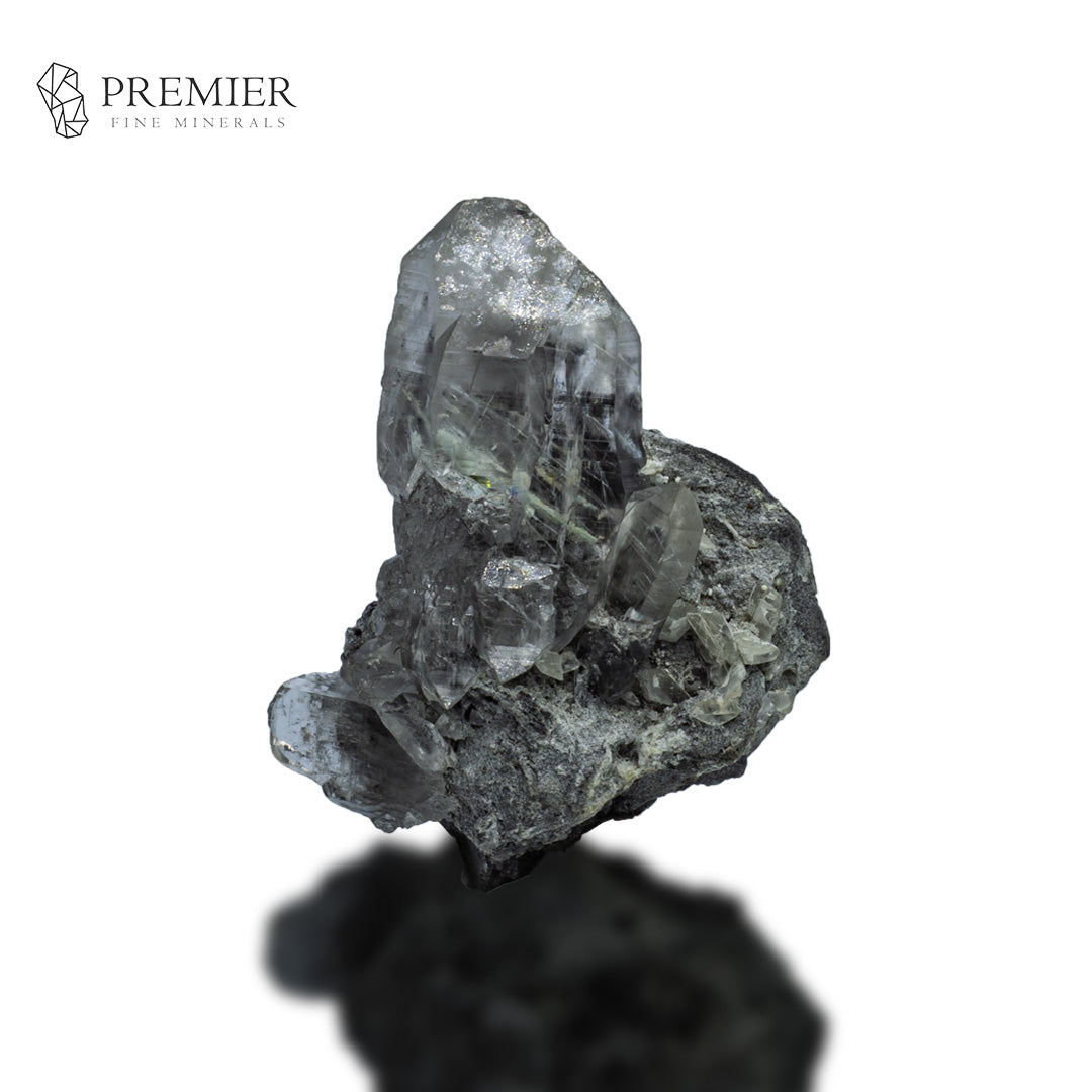 Etched Cathedral Quartz Cluster – White Needle Inclusions – Pakistan